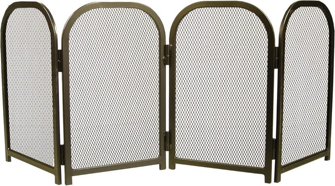 Vonkbescherming voor Buitenhaard, 102 x 53 cm, Zwart