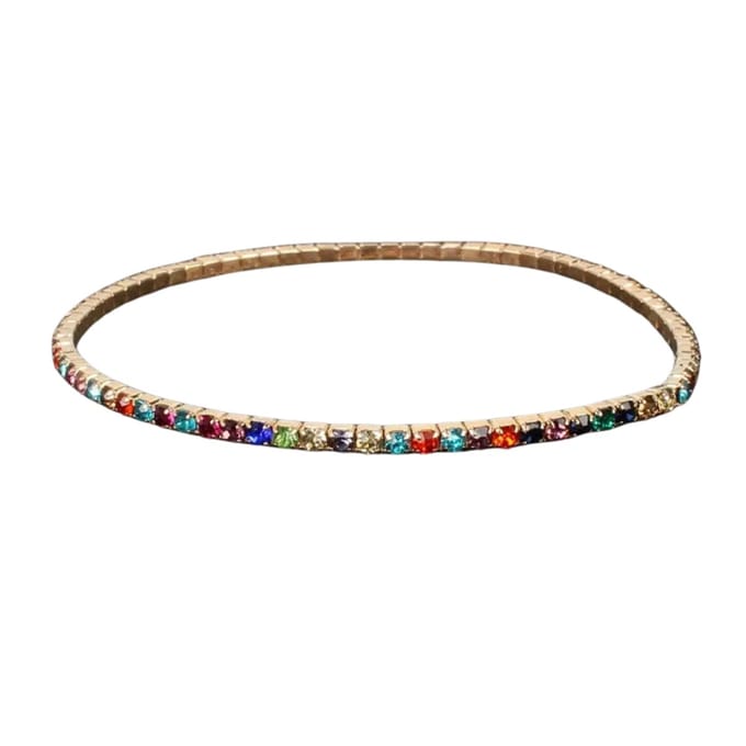 Nivard Armband - Staal - Nep Zilver - Dames - Regenboog