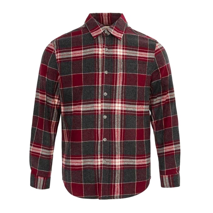 Firetrap Geruit herenoverhemd (Zwart, Rood)