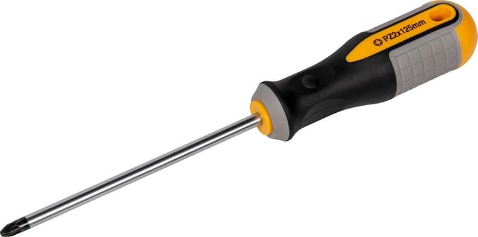 Pozidriv Schroevendraaier PZ2 x 125 mm met Magnetische Punt en Antislip Handgreep