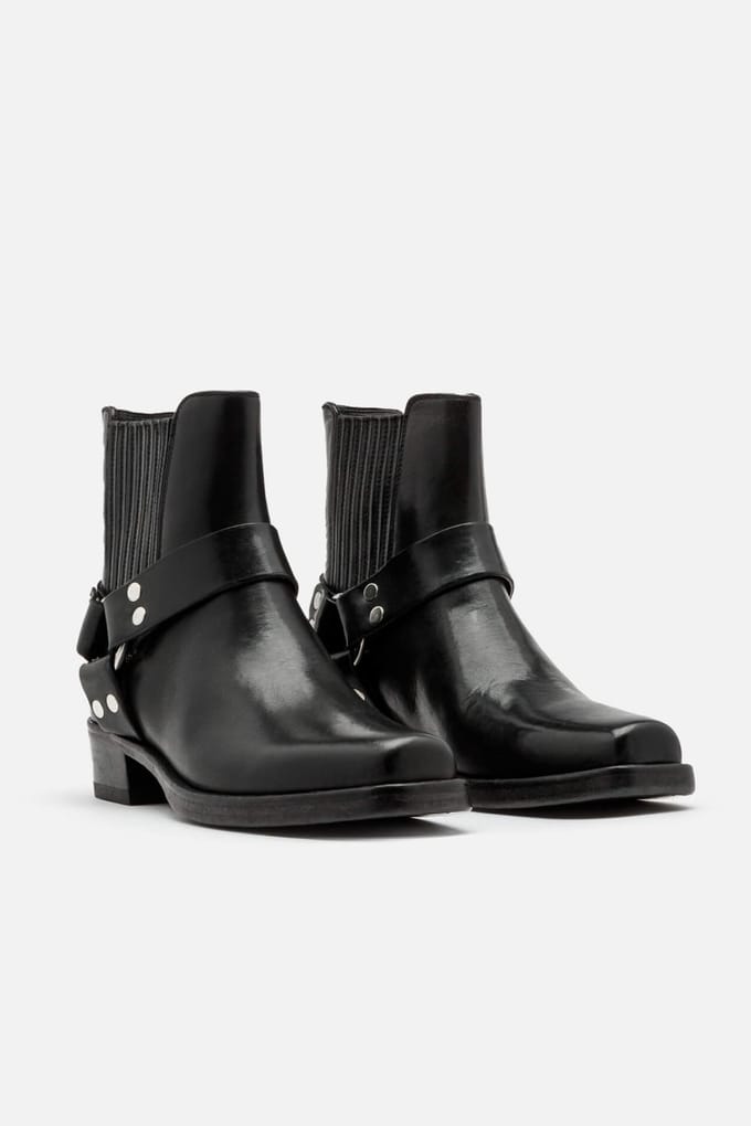 RE/DONE Cavalry Boot Black Leather Größe: 35 | Stiefel Outlet | Damen | Schwarz