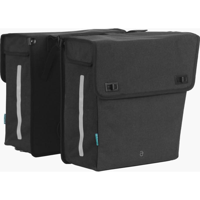 Dubbele fietstas multicolor 2 x 17 liter voor stadsfiets bagagedrager.