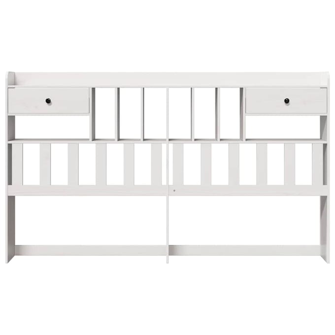 vidaXL - Hoofdbord - met - opbergruimte - 180 - cm - massief - grenenhout - wit