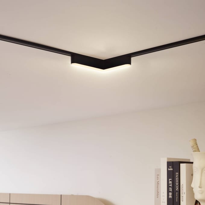 Lindby LED-strip 48V Lumaro, zwart, L-vormig, dimbaar
