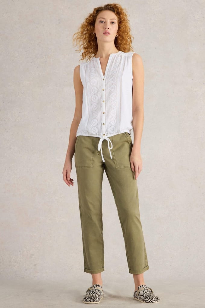 White Stuff Tulip Sleeveless Shirt Brilliant White Taglia: 20 REGULAR | Magliette intime Outlet | Donna | Bianco