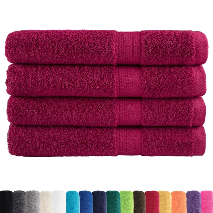 vidaXL - Saunahanddoeken - SOLUND - 4 - st - 600 - g/m² - 80x200 - cm - bordeaux
