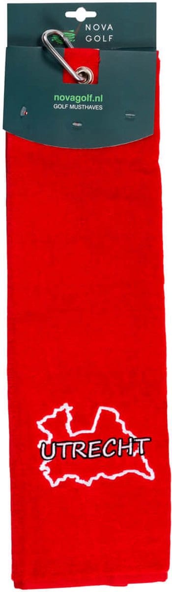 Nova Golf 'Utrecht' Golfhanddoek - Rood Wit