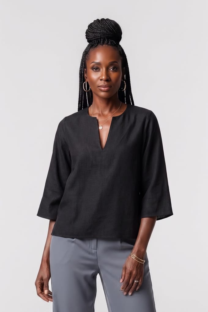 ARKET Hyss Tunic Blouse Black Größe: 36 | Longsleeves Outlet | Damen | Schwarz