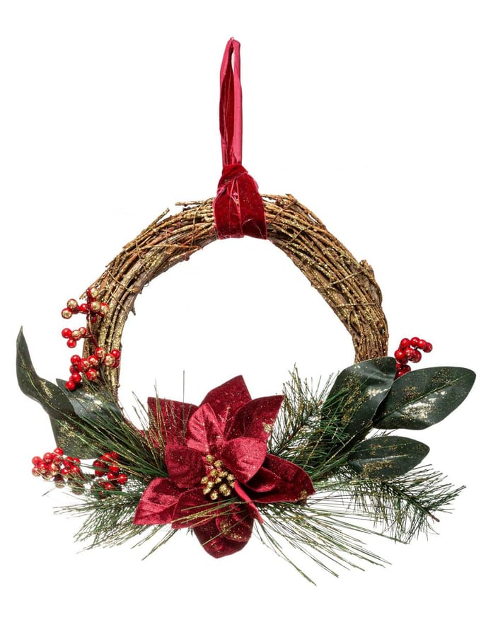 JJA - Kerstster hangkrans 38 cm voor Kerstmis