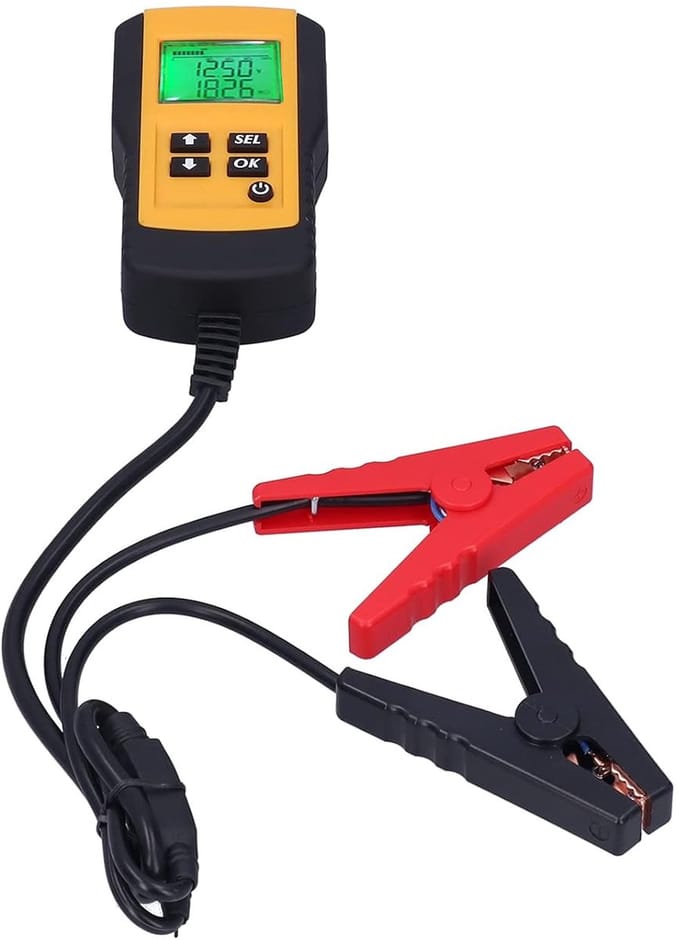 AE300 Digital Battery Analyzer, Car Battery Tester,Clip Battery Checker, LCD Car System Analysis Non‑Destructive Battery Indicator Tester for 12V Battery