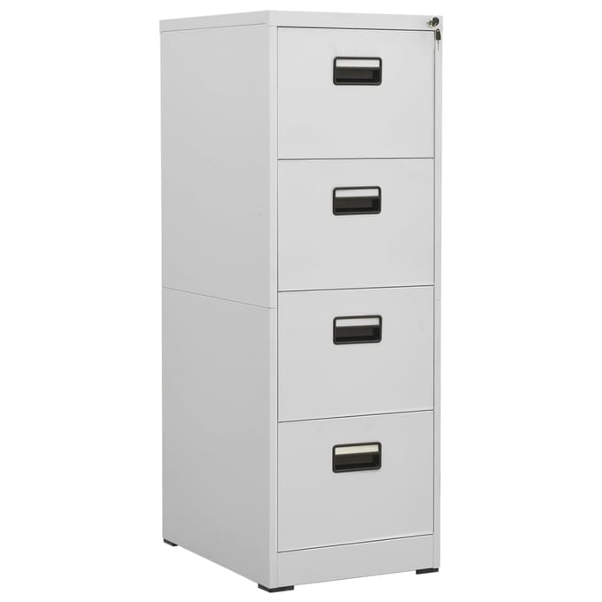 vidaXL - Archiefkast - 46x62x133 - cm - staal - lichtgrijs
