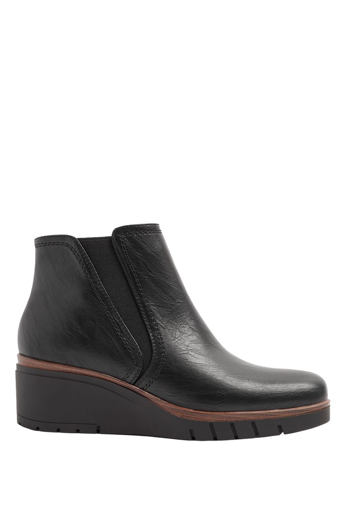 Yours Zwarte Sleehaklaarzen Met Elastische Inzet In Brede E En Extra Brede Eeepasvormsize 39E