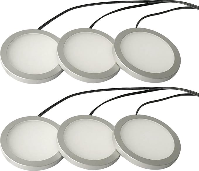 LETT® Opbouw LED Spotjes met Dimknop - Set van 6 Lampjes - Kastverlichting