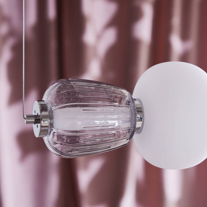 LOOM DESIGN LED hanglamp Pearl 7, grijs/chroom, glas, 110 cm