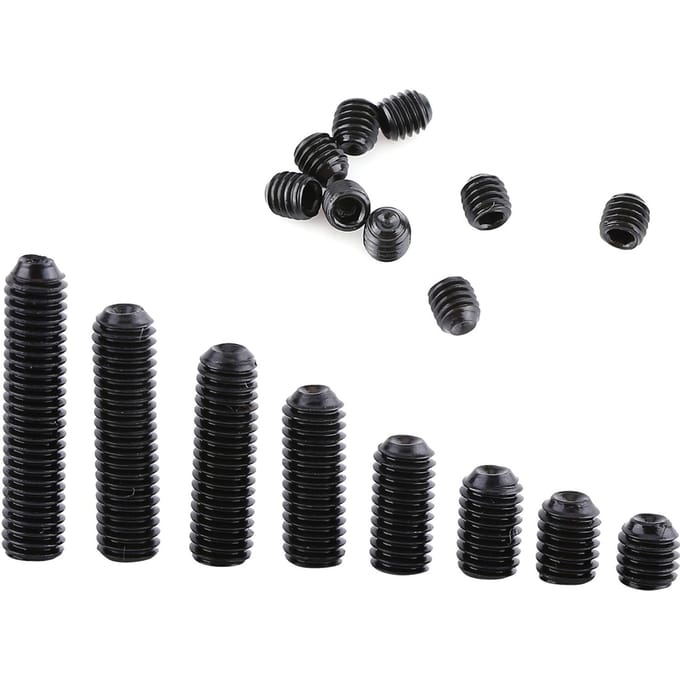 200 stuks M3 Zwart Koolstofstaal Inbusbout met Punt Assortiment