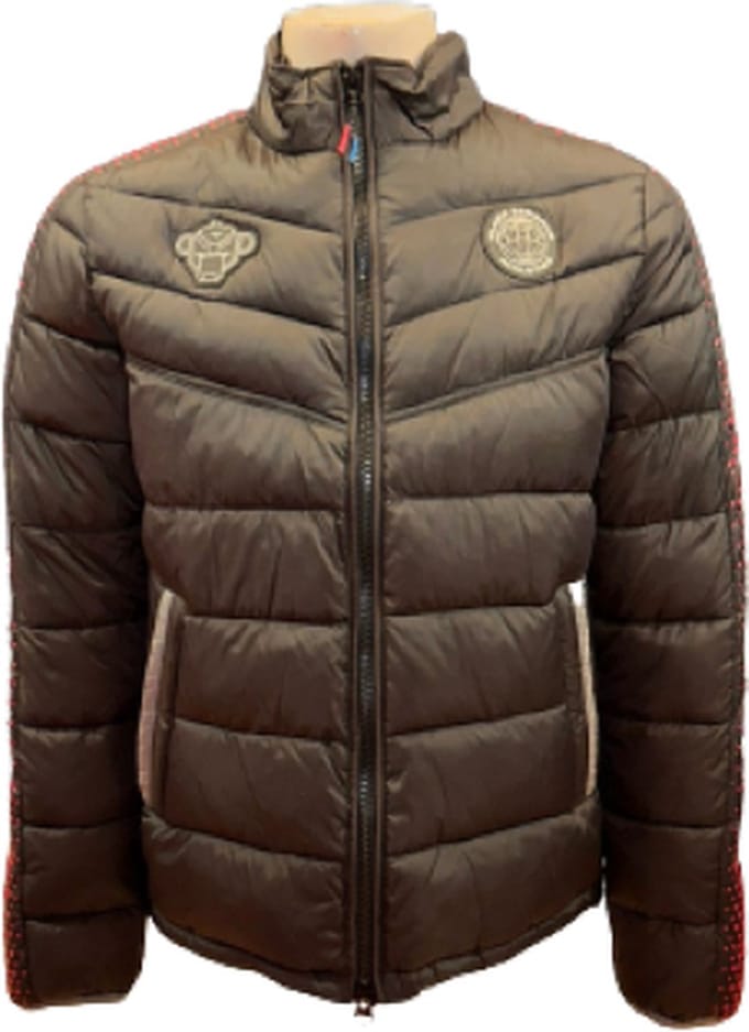 black bananas - A.R. Puffer Jacket - Jas - man - zwart/bordeaux - maat M
