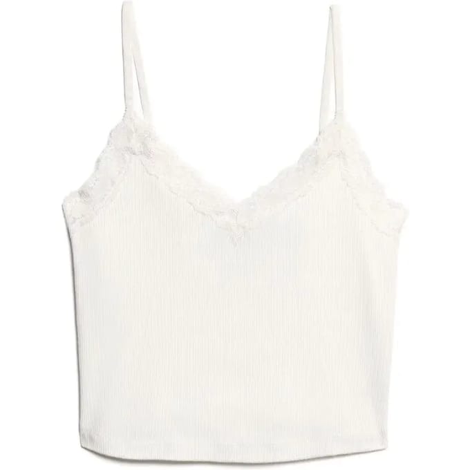 Superdry - Kort Athletic Essentials camitopje met kanten rand - Dames - Vesten