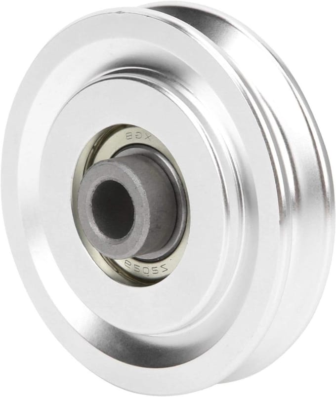 Katrol Hardware - Fitness Accessoire - Krachttraining Thuis - Glad Oppervlak - 70mm Diameter - Zilver