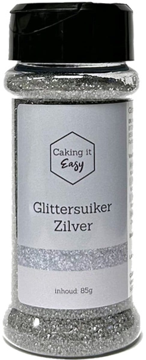 Caking it Easy® - Glittersuiker Zilver - Eetbare Glitter Suiker 85 gr