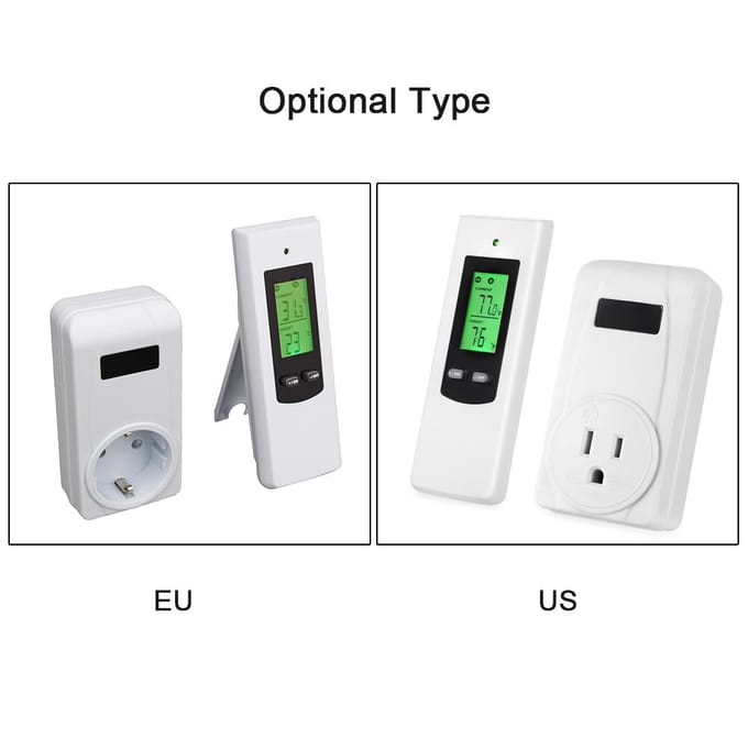 Huishoudelijke draadloze thermostaatcontroller en stopcontactenset Verwarming Koelmodi Objecttemperatuur EU Plug veelkleurig
