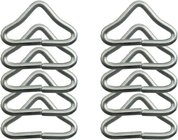 Trampoline Ring Gesp - Driehoek Ring V-ring - Trampoline Reparatie - Gegalvaniseerd IJzer - 12 stuks - Zilver