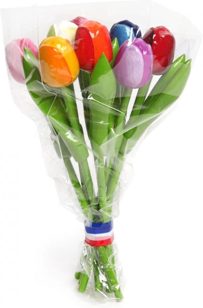 Tulpenboeket - 9 stuks - Nijhuis - gekleurd - 20 cm