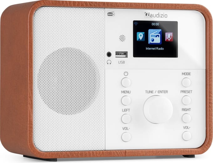 Internetradio - Audizio Nardo DAB+ / DAB radio met Bluetooth - Wekkerradio - Wit