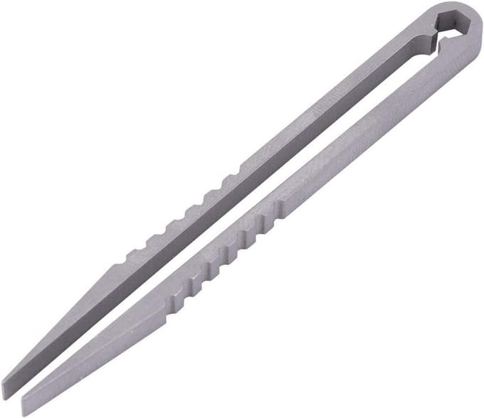 Precisie Pincet - Mini Tang - Modelbouw Precisie - Titanium Legering - 8.2 cm - Zilverkleurig