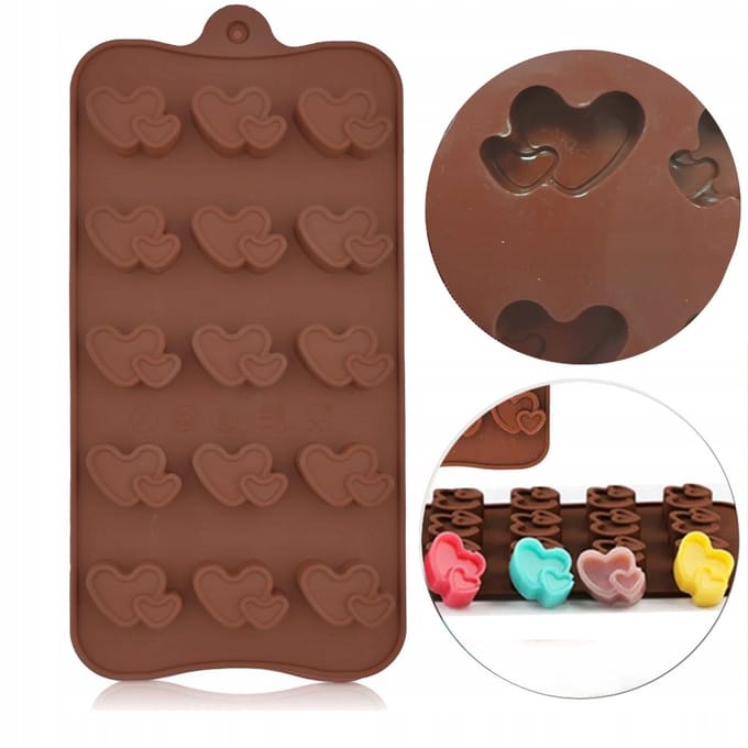 Siliconen Chocolateform Hartjes - Flexibel & Hittebestendig