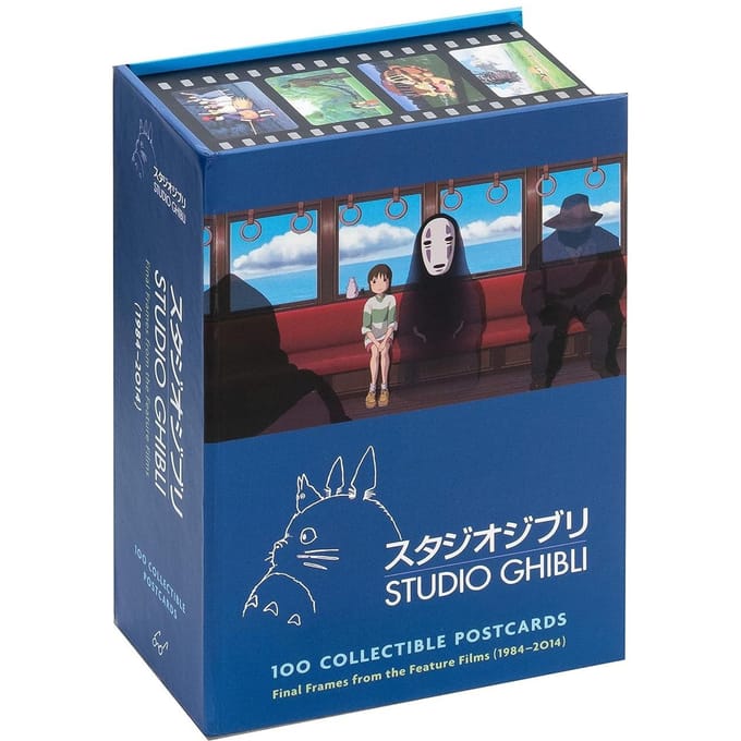 Livre de cartes: Studio Ghibli: 100 Cartes Postales de Collection, Derniers Cadres des Longs Métrages (1984-2014) black