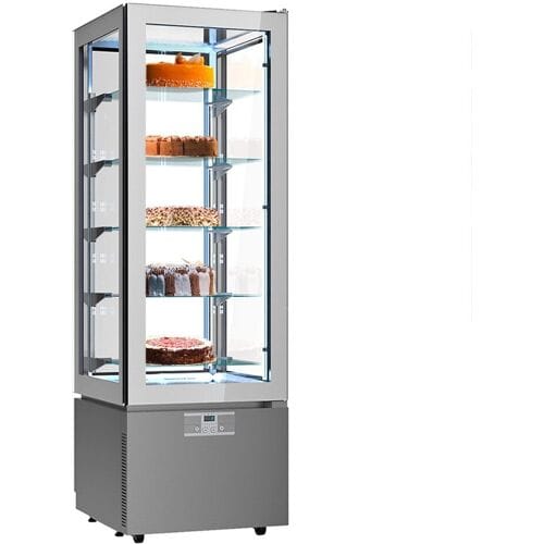 GGM Gastro Panoramavitrine - 324 Liter - 600mm - 5 Ablagen - Silber Zilver