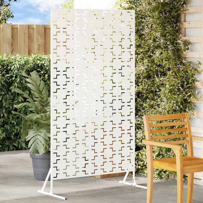 vidaXL - Privacyscherm - 100 - x - 50 - x - 180 - cm - Staal - Wit