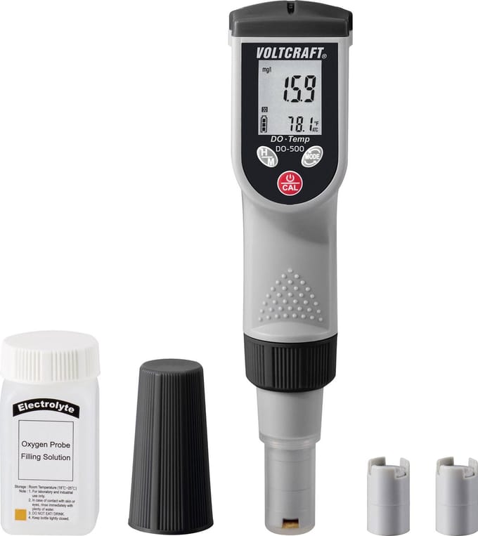 VOLTCRAFT - DO-500 DO meter - Waterkwaliteitsmeter - Zwart/Grijs