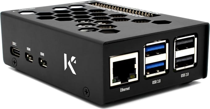 Aluminium Behuizing voor Raspberry Pi 5 met Ventilatie en Startknop