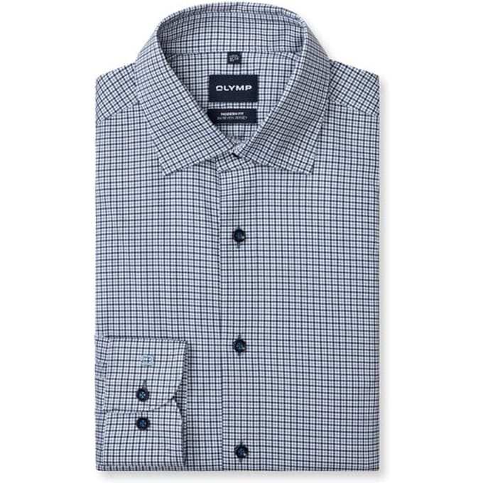 OLYMP Luxor 24/Seven Overhemd, Modern Fit, New Kent, Marineblauw