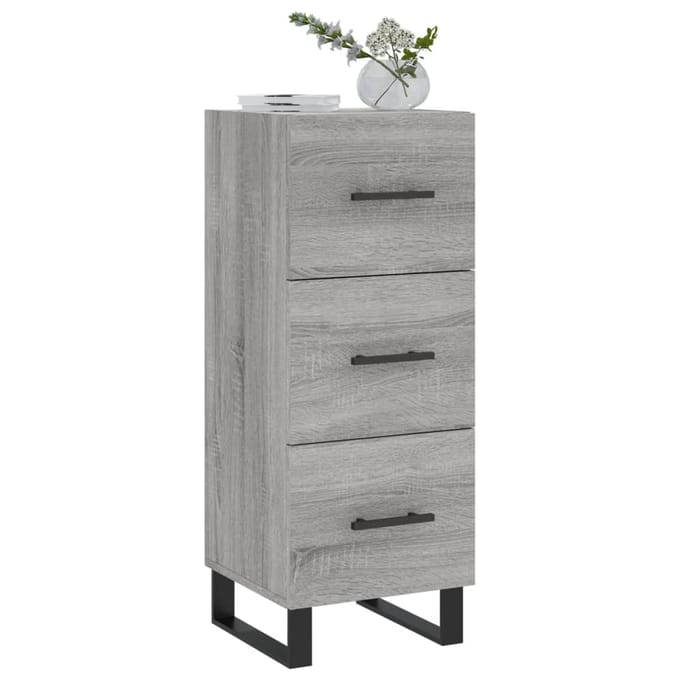 vidaXL - Dressoir - 34,5x34x90 - cm - bewerkt - hout - grijs - sonoma - eikenkleurig