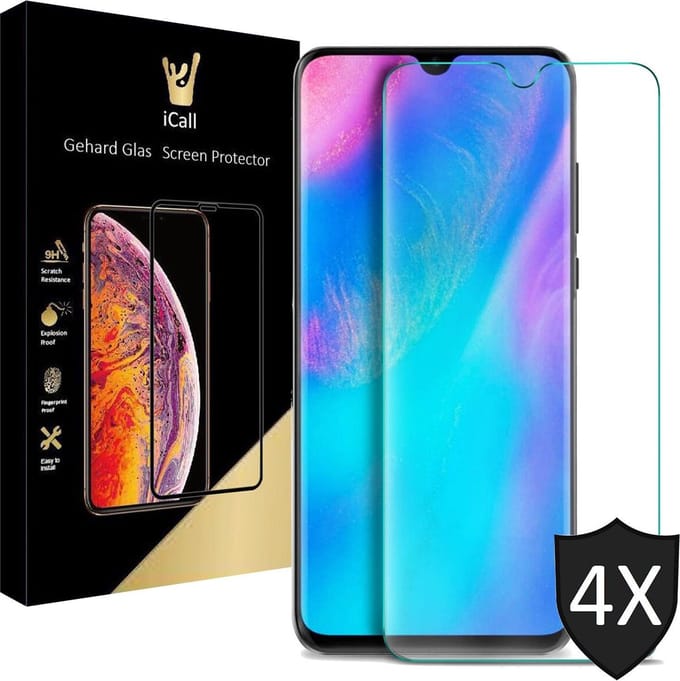 Screenprotector geschikt voor Huawei P30 - Tempered Glass Gehard Glas - Case Friendly - 4 Stuks