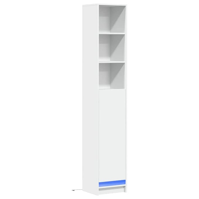 vidaXL - Dressoir - met - LED - 36x32,5x200 - cm - bewerkt - hout - wit