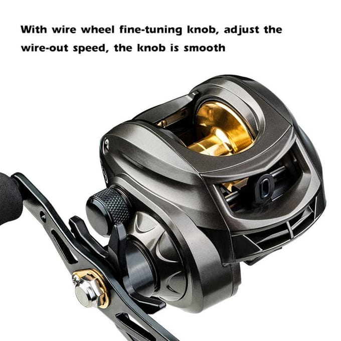 Vismolen Werpmolen Baitcaster 7.2:1 hogesnelheidsmolen met magnetische rem 18LB Max Left Hand black