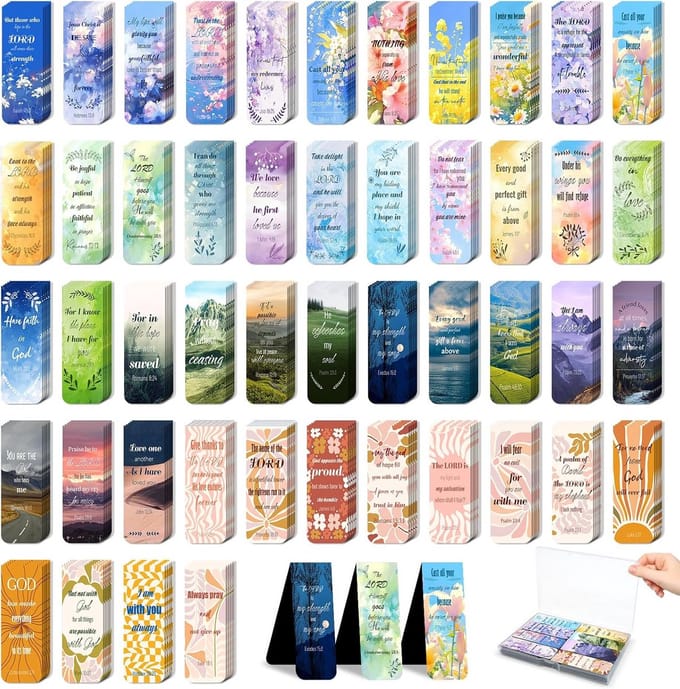 48 Magnetische Bladwijzers met Bijbelverzen - Inspirerende en Motiverende Leeshulpmiddelen
