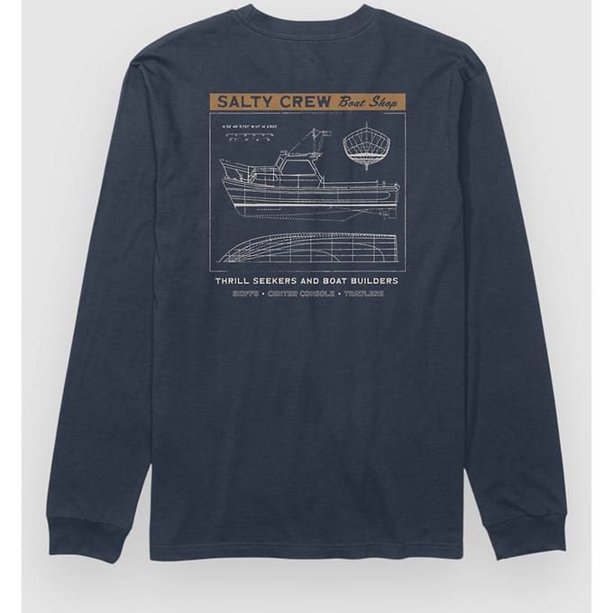 Salty Crew Boat Shop Longsleeve blauw