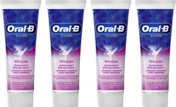 Oral B - Tandpasta - 3D White - Vitalize - 75ml x 4