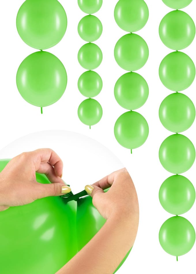 PARTYDECO - 20 lichtgroene koppelbare ballonnen 28 cm