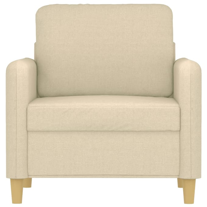 vidaXL Fauteuil 60 cm stof crèmekleurig