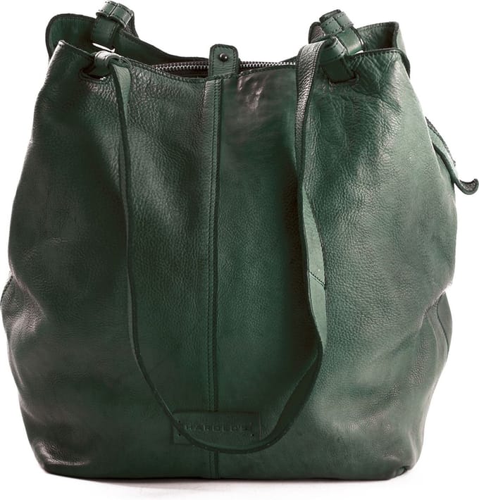 HAROLD'S Leren schoudertas shopper Submarine Shopper Twin Upend Green donkergroen