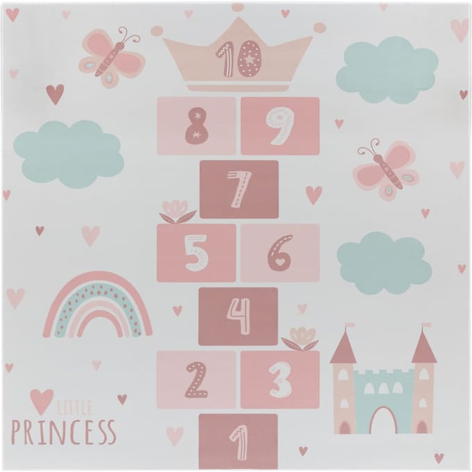 Kindertapijt Bini beige 200 cm vierkant