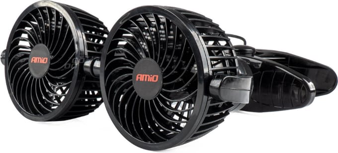 Duo auto ventilator - 4 inch - 12V - Met bevestigingsclip