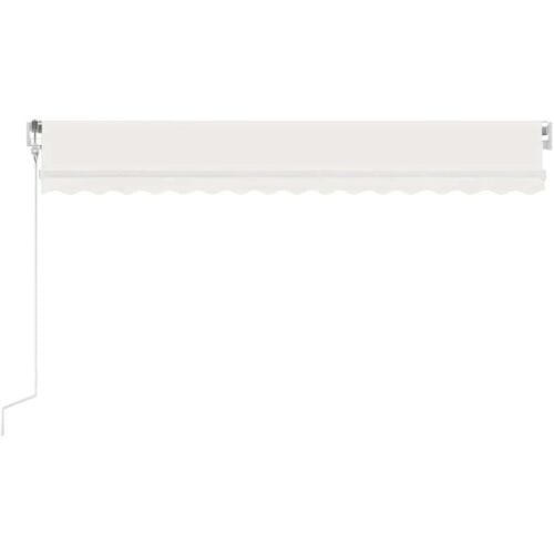 vidaXL - Luifel - automatisch - met - LED - en - windsensor - 400x300 - cm - crèmekleur