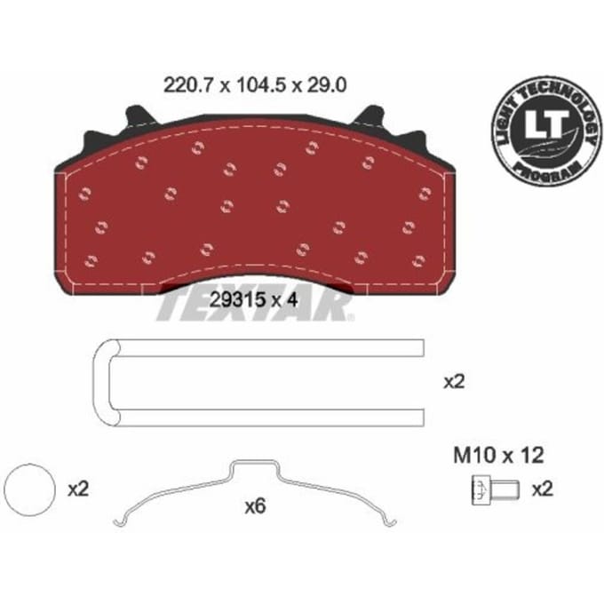 Remblokkenset, schijfrem Lightweight Technology TEXTAR 2931501