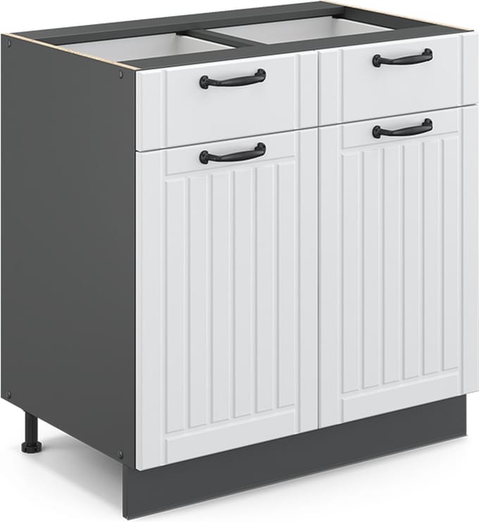 Vicco Fame-Line Keukenonderkast – 80 cm, WB Eik Wit Landhuis